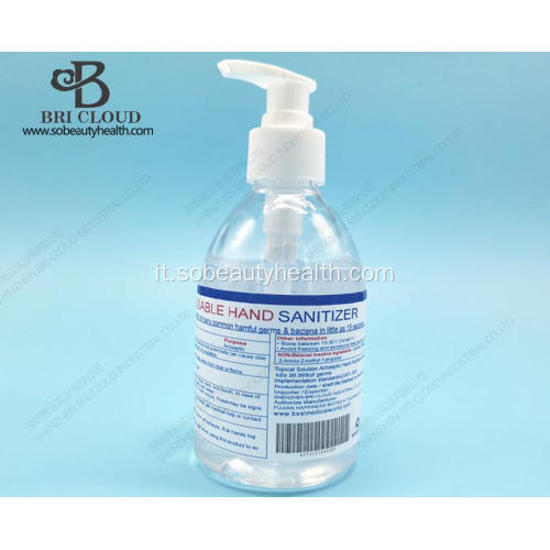 Gel disinfettante per le mani monouso da 250 ml al 75% di alcol